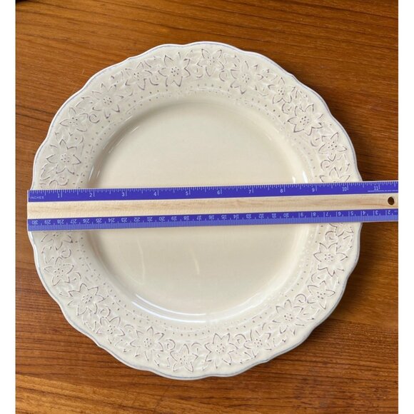 Pier 1 Imports Lacey Floral C Earthenware Dinner Plate 10.5” Microwave & Dishwas - Picture 7 of 7